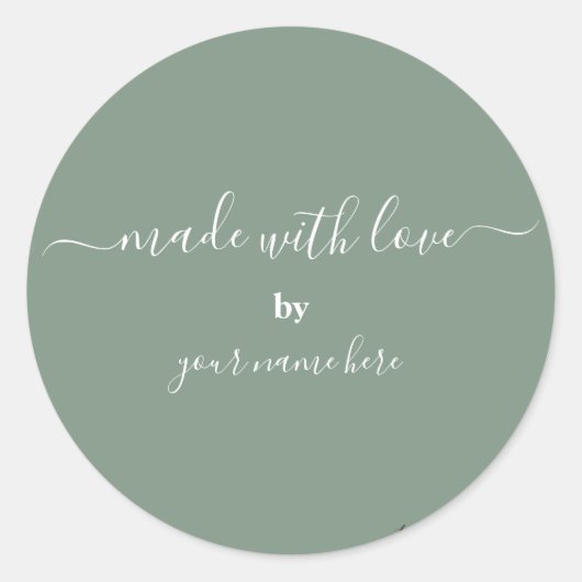 Handgemaakte Eenvoudige legante verpakking Ronde Sticker (Voorkant)