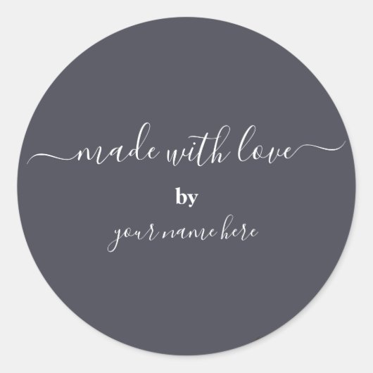 Handgemaakte Eenvoudige legante verpakking Ronde Sticker (Voorkant)