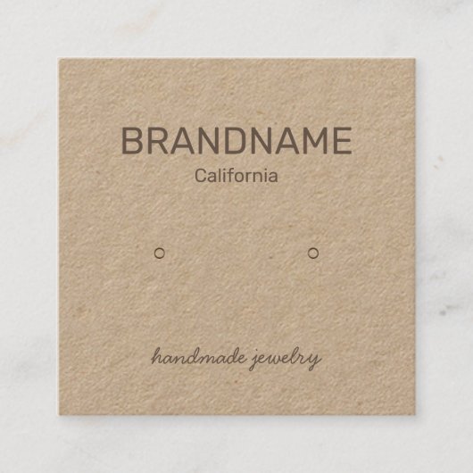 Handgemaakte Eenvoudige Logo met oorstrelingstaart Vierkante Visitekaartje (Voorkant)