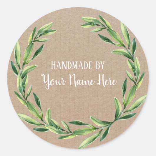 Handgemaakte  flessenmakreel met schroefdraad ronde sticker (Voorkant)