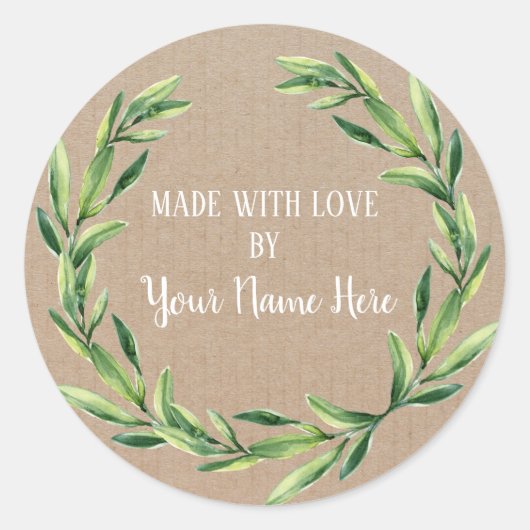 Handgemaakte flessenmakreel met schroefdraad ronde sticker (Voorkant)