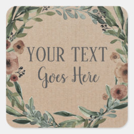 Handgemaakte  flessenmakreel met schroefdraad vierkante sticker