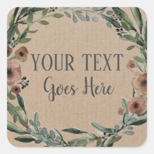 Handgemaakte flessenmakreel met schroefdraad vierkante sticker