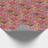 Handgemaakte Floral Patchwork Quilt Achtergrond Cadeaupapier (Hoek)