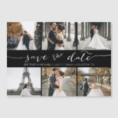 Handgemaakte Fotocollage Save the Date Zwart (Voorkant)