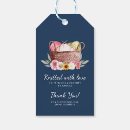 Handgemaakte garen haak gebreid met liefde dank u cadeaulabel