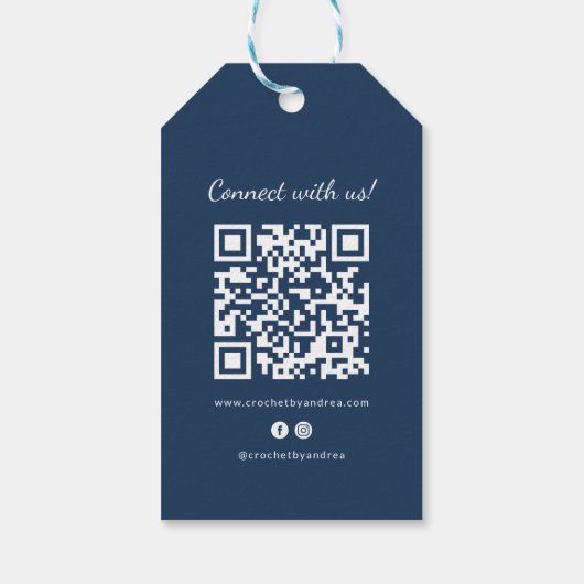 Handgemaakte garen haak gebreid met liefde dank u cadeaulabel (Achterkant)