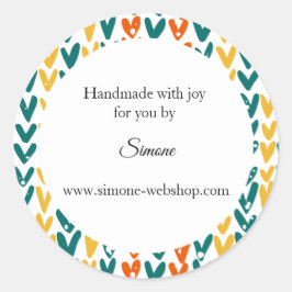 Handgemaakte garens van breiwerk ronde sticker