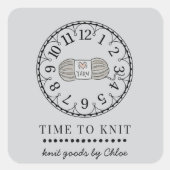 handgemaakte gebreide artikelen vierkante sticker (Voorkant)