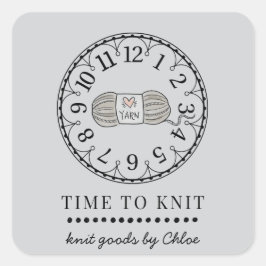 handgemaakte gebreide artikelen vierkante sticker