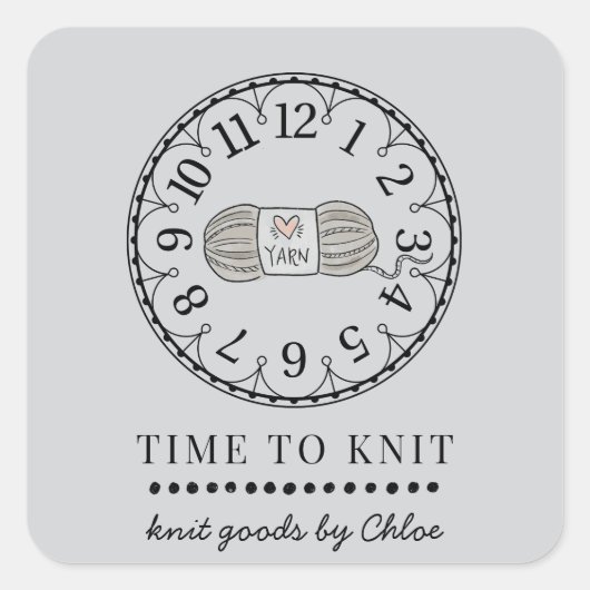 handgemaakte gebreide artikelen vierkante sticker (Voorkant)