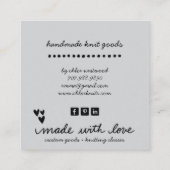 handgemaakte gebreide artikelen vierkante visitekaartje (Achterkant)