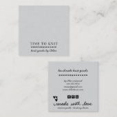 handgemaakte gebreide artikelen vierkante visitekaartje (Voorkant / Achterkant)