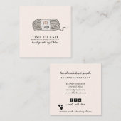 handgemaakte gebreide artikelen vierkante visitekaartje (Voorkant / Achterkant)