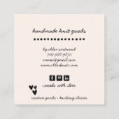 handgemaakte gebreide artikelen vierkante visitekaartje (Achterkant)