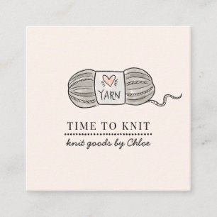 handgemaakte gebreide artikelen vierkante visitekaartje