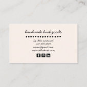 handgemaakte gebreide artikelen visitekaartje (Achterkant)