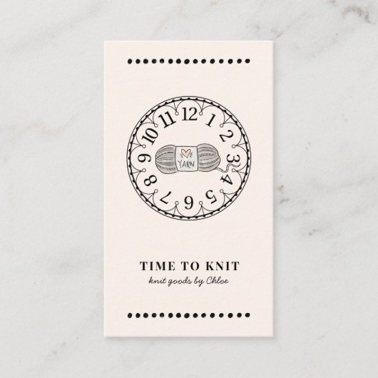 handgemaakte gebreide artikelen visitekaartje (Voorkant)