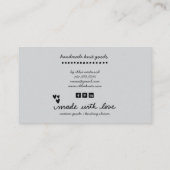 handgemaakte gebreide artikelen visitekaartje (Achterkant)