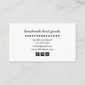 handgemaakte gebreide artikelen visitekaartje (Achterkant)