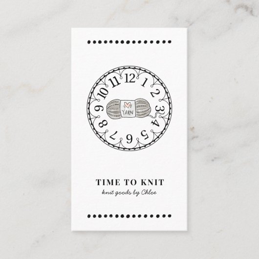 handgemaakte gebreide artikelen visitekaartje (Voorkant)