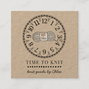 Handgemaakte gebreide goederen Breien Business Kra Vierkante Visitekaartje