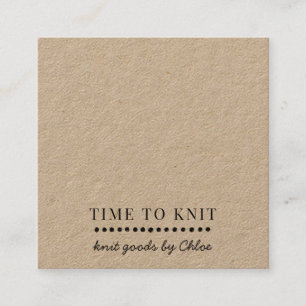 Handgemaakte gebreide goederen Kraft Vierkante Visitekaartje