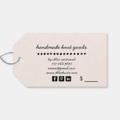 Handgemaakte gebreide goederen Prijs Label Cadeaulabel (Achterkant Horizontaal)