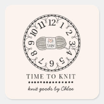 Handgemaakte gebreide product label