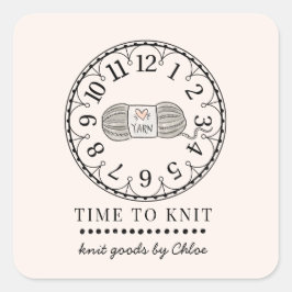 Handgemaakte gebreide product label