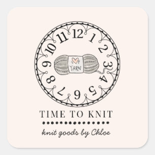 Handgemaakte gebreide product label