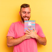 Handgemaakte Geel Roze Abstract Aangepaste QR LOGO Vierkante Visitekaartje