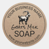 Handgemaakte geitenmelkzeep #2 rustieke Kraft Ronde Sticker (Voorkant)
