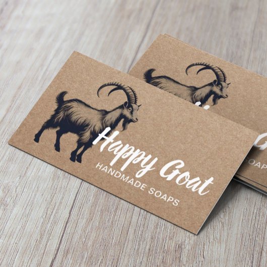 Handgemaakte geitenmelkzeep Happy Boerderij Rustic Visitekaartje