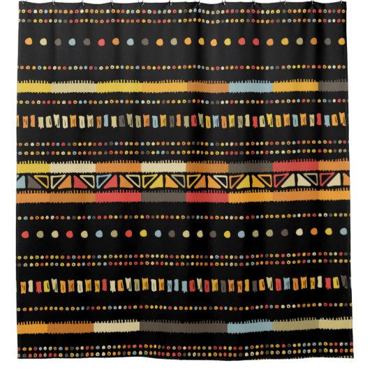 Handgemaakte gekleurde strepen heldere stampnaadlo douchegordijn (Voorkant)