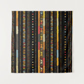 Handgemaakte gekleurde strepen heldere stampnaadlo wandkleed (Voorkant (horizontaal))