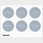 Handgemaakte geklopte body butter Blauwe Zakelijke Ronde Sticker (Vel)