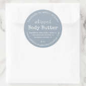 Handgemaakte geklopte body butter Blauwe Zakelijke Ronde Sticker (Tas)