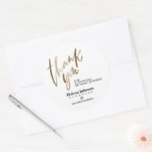 Handgemaakte gepersonaliseerde dank u ronde sticker (Envelop)