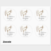 Handgemaakte gepersonaliseerde dank u ronde sticker (Vel)