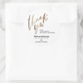 Handgemaakte gepersonaliseerde dank u ronde sticker (Tas)