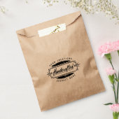 Handgemaakte gepersonaliseerde labeltas bedankzakje (Gezegeld)