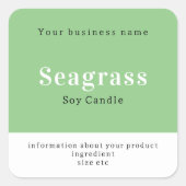 Handgemaakte gepersonaliseerde productinformatie vierkante sticker (Voorkant)