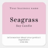 Handgemaakte gepersonaliseerde productinformatie vierkante sticker (Voorkant)