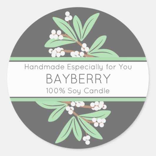 Handgemaakte Gift Label met Winter Bayberry (Voorkant)