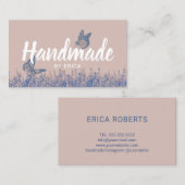 Handgemaakte Gift Pastel Roze Floral Visitekaartje (Voorkant / Achterkant)