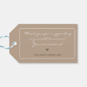 Handgemaakte Gifts Rustic Kraft Paper Dank u Label Cadeaulabel (Achterkant Horizontaal)