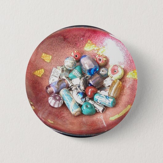 Handgemaakte glazen kralen ronde button 5,7 cm (Voorkant)