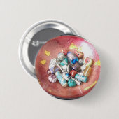 Handgemaakte glazen kralen ronde button 5,7 cm (Voorkant /achterkant)