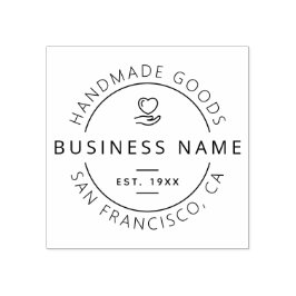 Handgemaakte Goederen Bedrijfsnaam, Locatie & Est. Rubberstempel